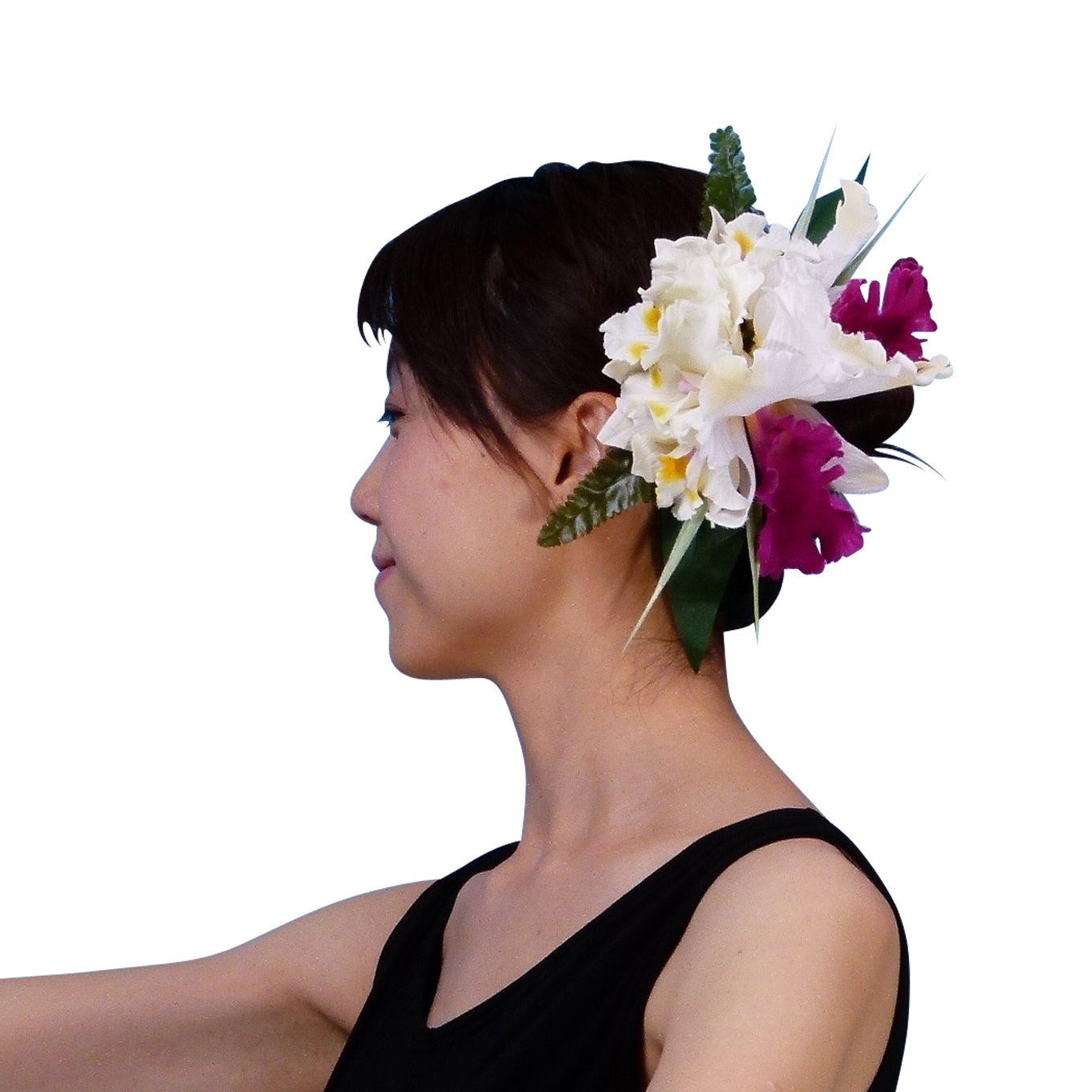 Hula Hair Clip Orchid Purple White G1404pw Hulaohana