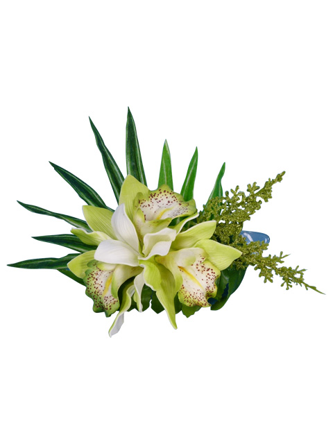 Hula Hair Clip Cymbidium White And Light Green J1591 Hulaohana