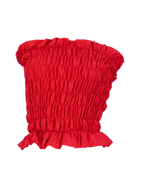 Hula Shirring Tube Top Blouse / Red / G1663r-hulaohana