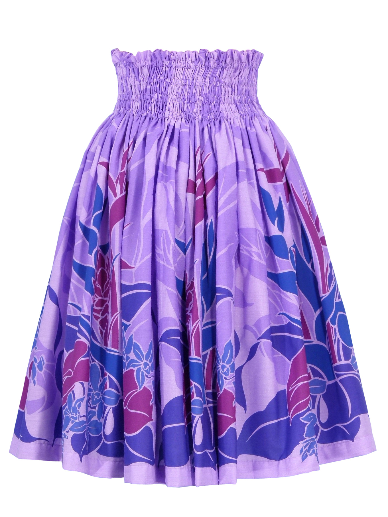 Hula Pa'u Skirt with Tropical Heliconia/ Purple /G1691hulaohana
