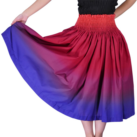 Hula Pa'u Skirt / Red & Purple Gradation / G1978-hulaohana