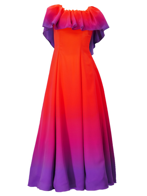 orange and purple dress