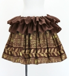 Tahitian Skirt with Leaf Print / Brown / G3234