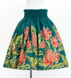 Hula Pa'u Skirt with Protea Print / Teal / G3239