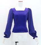 Hula Long Sleeve Blouse with Velvet / Royal Blue / J3192rbl