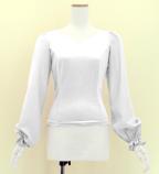 Hula Long Sleeve Blouse with Velvet / White / J3192wh