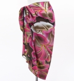 Hula Short Pareo / Gradient Hibiscus / Brown & Pink / J3225-11