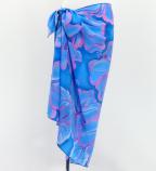 Hula Short Pareo / Gradient Hibiscus / Blue & Pink / J3225-13