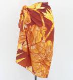 Hula Short Pareo / Hibiscus / Orange / J3225-14
