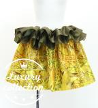 Tahitian Shantung Skirt with Leaf Lei & Kahiko Print / Luxury Collection / Yellow / J3226-12