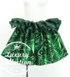 Tahitian Shantung Skirt with Kahiko & Strelitzia Print / Luxury Collection / Green / J3226-15