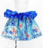 Tahitian Shantung Skirt with Kahiko & Lehua Print / Luxury Collection / Light Blue / J3226-17