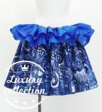 Tahitian Shantung Skirt with Hawaiian motifs Print / Luxury Collection / Navy / J3226-18
