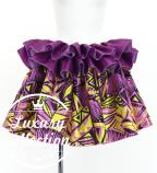 Tahitian Shantung Skirt with Kahiko & Lehua Print / Luxury Collection / Pink & Yellow / J3226-7