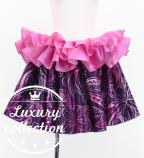 Tahitian Shantung Skirt with Kahiko & Hibiscus Print / Luxury Collection / Purple & Pink / J3226-8
