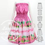Hula Set up with Cattleya Lei Print / Luxury Collection / Pink / J3228pi
