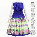 Hula Set up with Cattleya Lei Print / Luxury Collection / Purple / J3228pu