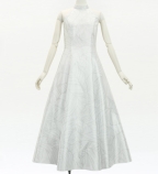 Hula Long Banana Leaf Dress with Shantung / Luxury Collection / White / J3252wh