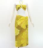Koshibo Bra Top & Short Pareo / Hibiscus / Yellow / J3259-15