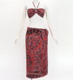 Koshibo Bra Top & Short Pareo / Kahiko & Moana / Red / J3259-17