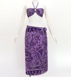 Koshibo Bra Top & Short Pareo / Kahiko & Moana / Purple / J3259-18