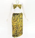 Koshibo Bra Top & Short Pareo / Kahiko & Moana / Yellow / J3259-19