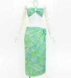 Koshibo Bra Top & Short Pareo / Ti Leaf / Turquoise Blue / J3259-24