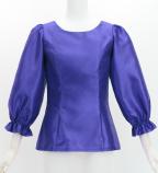 Hula 3/4 Sleeve Blouse with Shantung / Royal Blue / J3264rbl