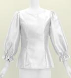 Hula 3/4 Sleeve Blouse with Shantung / White / J3264wh