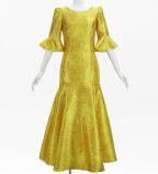 Hula Long Dress with Protea Print / Luxury Collection / Gold / J3266gd