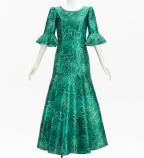 Hula Long Dress with Protea Print / Luxury Collection / Green / J3266gr