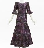 Hula Long Dress with Protea Print / Luxury Collection / Plum / J3266pl