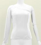 Hula One Shoulder Long Sleeve Blouse with Velvet / White / J3268wh