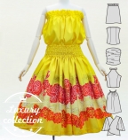 Hula Blouse & Pa'u Set-Up with Lokelani Print / Luxury Collection / J3270-3