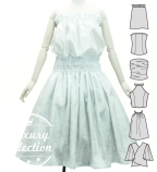 Hula Blouse & Pa'u Set-Up with Lokelani Print / Luxury Collection / J3270-7