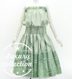 Hula Blouse & Pa'u Set-Up with Kahiko Print / Luxury Collection / Beige / J3272be