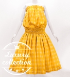 Hula Tube Top & Pa'u Set-Up with Palaka Check Print / Luxury Collection / Yellow / J3285ye