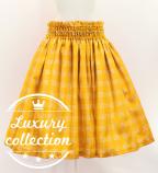 Hula Shantung Pa'u Skirt with Palaka Check Print / Luxury Collection / Yellow / J3308ye