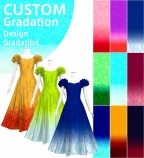 [Gradation]Custom Long Dress With 3gather Frill Puff Sleeves/ Design-Gradation / JC107-gradation-D