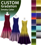 [Gradation] Custom Mermaid Dress with Shantung / Smoky Color-Gradation / JC26-gradation-S