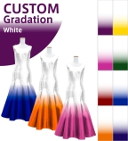 [Gradation] Custom Mermaid Dress with Shantung / White Color-Gradation / JC26-gradation-W