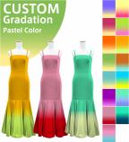[Gradation]Custom Long Velvet Dress/ Pastel Color Gradation / JC31-gradation-P