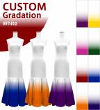 [Gradation]Custom Long Velvet Dress/ White Color Gradation / JC31-gradation-W