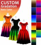 [Gradation]Custom Midi Dress with Shantung/ Basic Gradation / JC36-gradation-B