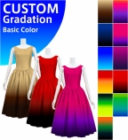 [Gradation]Custom Midi Dress with Shantung / Basic Gradation / JC50-gradation-B