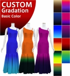 [Gradation]Custom One Shoulder Long Dress with Velvet / Basic Gradation / JC54-gradation-B