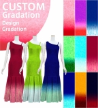[Gradation]Custom One Shoulder Long Dress with Velvet / Design-Gradation / JC54-gradation-D