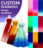 [Gradation] Custom Long Dress with Velvet×Shantung / Design-Gradation / JC76-gradation-D