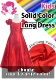 Kids Custom Long Dress With 2gather Frill Puff Sleeves / JCp108-solid