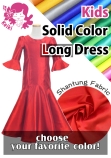 Kids Custom Frilled Sleeve Long Dress / JCp113-solid